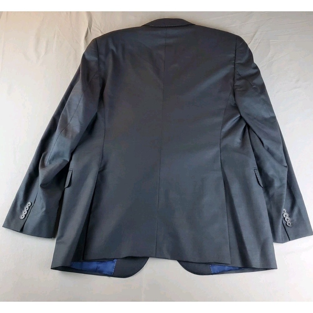 David Donahue Blazer Men 46 R Charcoal Marzotto Wool Super 150s Double Vented - Picture 5 of 16